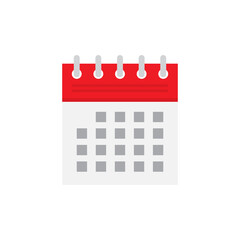 Calendar flat icon, isolated on white background.
