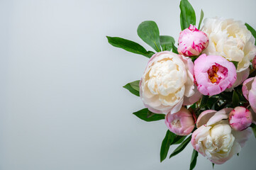 bouquet of peonies, white and pink, wedding, romantic, love, happiness