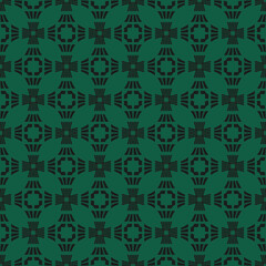 Dark pattern on an emerald seamless background.
