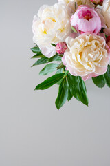 bouquet of peonies, white and pink, wedding, romantic, love, happiness