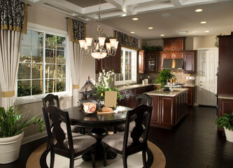 Kitchen Interior with modern dining room  