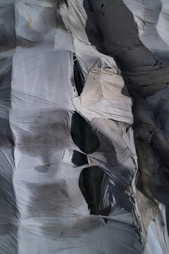 Full frame shot of torn tarpaulin, Gletsch Wallis, Switzerland