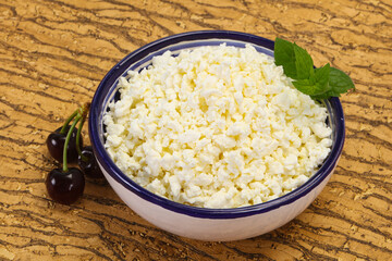 Fresh tasty curd in the bowl