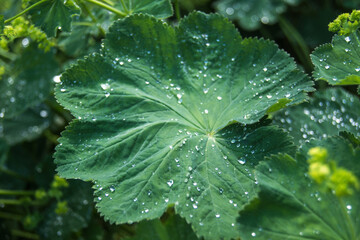water drops on a leaf