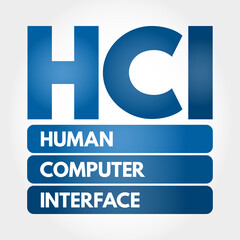 HCI - Human Computer Interface acronym, technology concept background