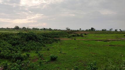 Fototapeta na wymiar Indian natural beauty in monsoon countryside area