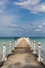 Fototapeta na wymiar old pier, Saracen bay beach, Koh Rong Samloem island, Sihanoukville, Cambodia.
