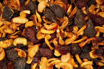 Dried apple slices and mini pears