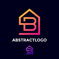 B letter logo simple Icon unique monogram for real estate company