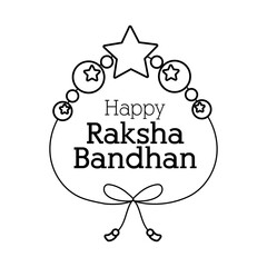 happy raksha bandhan wristband with balls and star line style