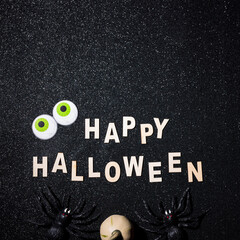 happy halloween composition with copy space on top