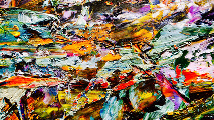 Colorful abstract background wallpaper. Modern motif visual art.  Mixtures of oil paint. Trendy...