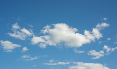 Cumulus clouds in the blue sky
