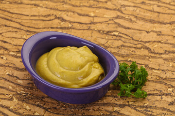 Mustard sauce in the bowl