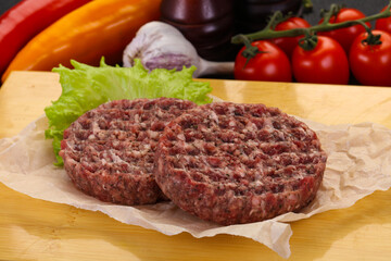 Raw burger cutlet