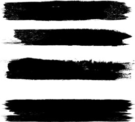Fototapeta premium Grunge Paint stripe . Vector brush Stroke . Distressed banner . Black isolated paintbrush collection . Modern Textured shape . Dry border in Black . 