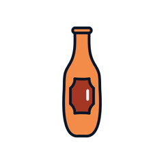 beer bottle icon, line fill style