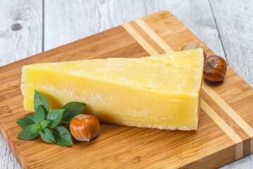 Parmesan cheese served basil and nuts