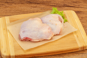 Raw chicken hip for cooking