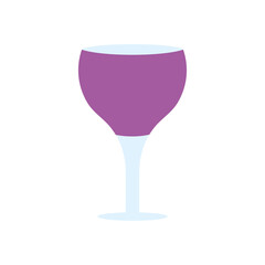 wine glass icon, flat style