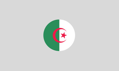 Algeria national flag circle symbol vector illustration 