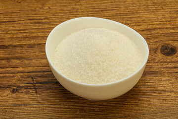 White sugar in the bowl
