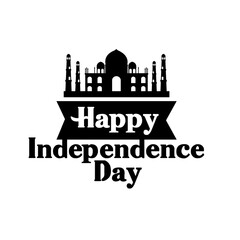india independence day celebration with taj mahal mosque silhouette style