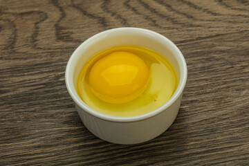 Raw Chicken egg in the bowl