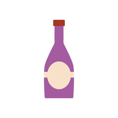 champagne bottle icon, flat style
