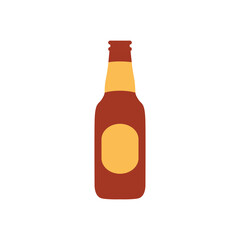 beer bottle icon, flat style