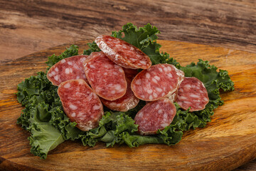 Iberian pork Fuet sausage slices
