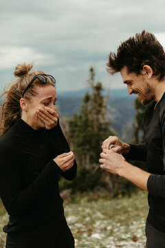 that moment when he proposes on a mountain top and she's overwhelmed
