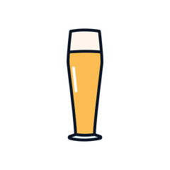 ale beer glass icon, line fill style