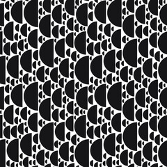 Seamless background with half circles of different sizes. Monochrome. Geometric texture.