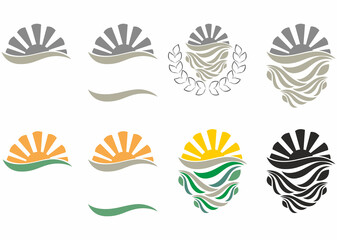 Graphic elements for logo design associated with the agro-industrial complex or grown in an environmentally friendly environment.