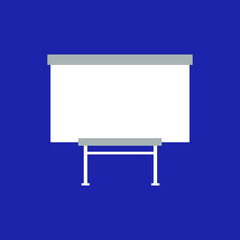 Fototapeta premium Flipchart on a blue background, vector illustration of business, science, education 
