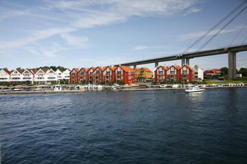 Norwegian coastline city and hamlets