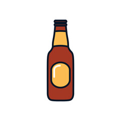beer bottle icon, line fill style