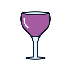 wine glass icon, line fill style
