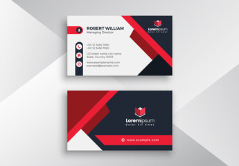 Red Corporate Business Card Layout