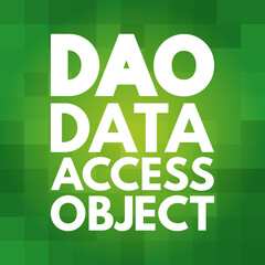 DAO - Data Access Object acronym, technology concept background