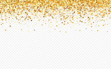 Yellow Confetti Glamour Transparent Background. 