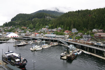 Fototapeta na wymiar Harbor view with boats