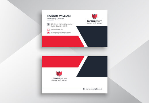 Red Corporate Business Card Layout