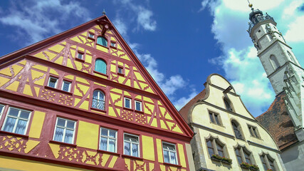 Fototapeta premium Half-timbered houses in Rothenburg ob der Tauber, Germany