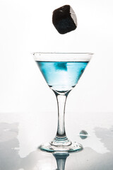 Blue Drink in Martini Glass
