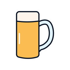 seidel beer mug icon, line and fill style