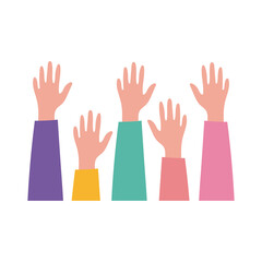 happy friendship day celebration with hands up pastel flat style