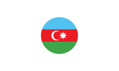 Fototapeta premium Azerbaijan national flag circle vector illustration