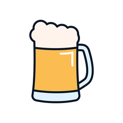beer mug icon, line fill style